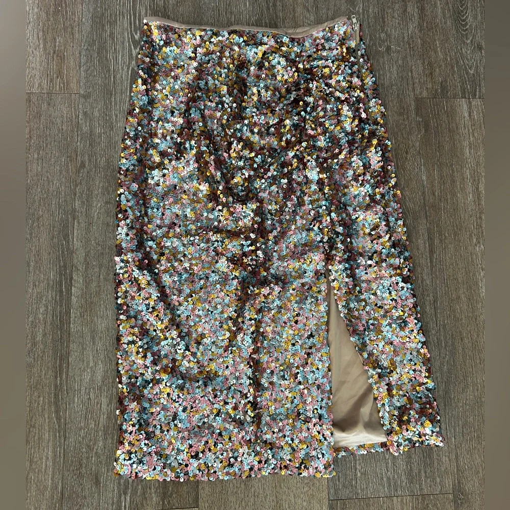 Astr Multicolor Sequin Pencil Skirt - Picture 1 of 10
